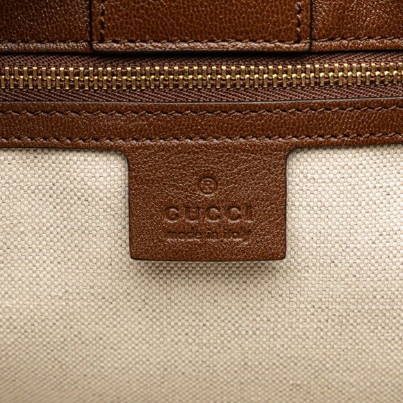 GUCCI Brown Leather Horsebit Tote Bag - Picture 9 of 10